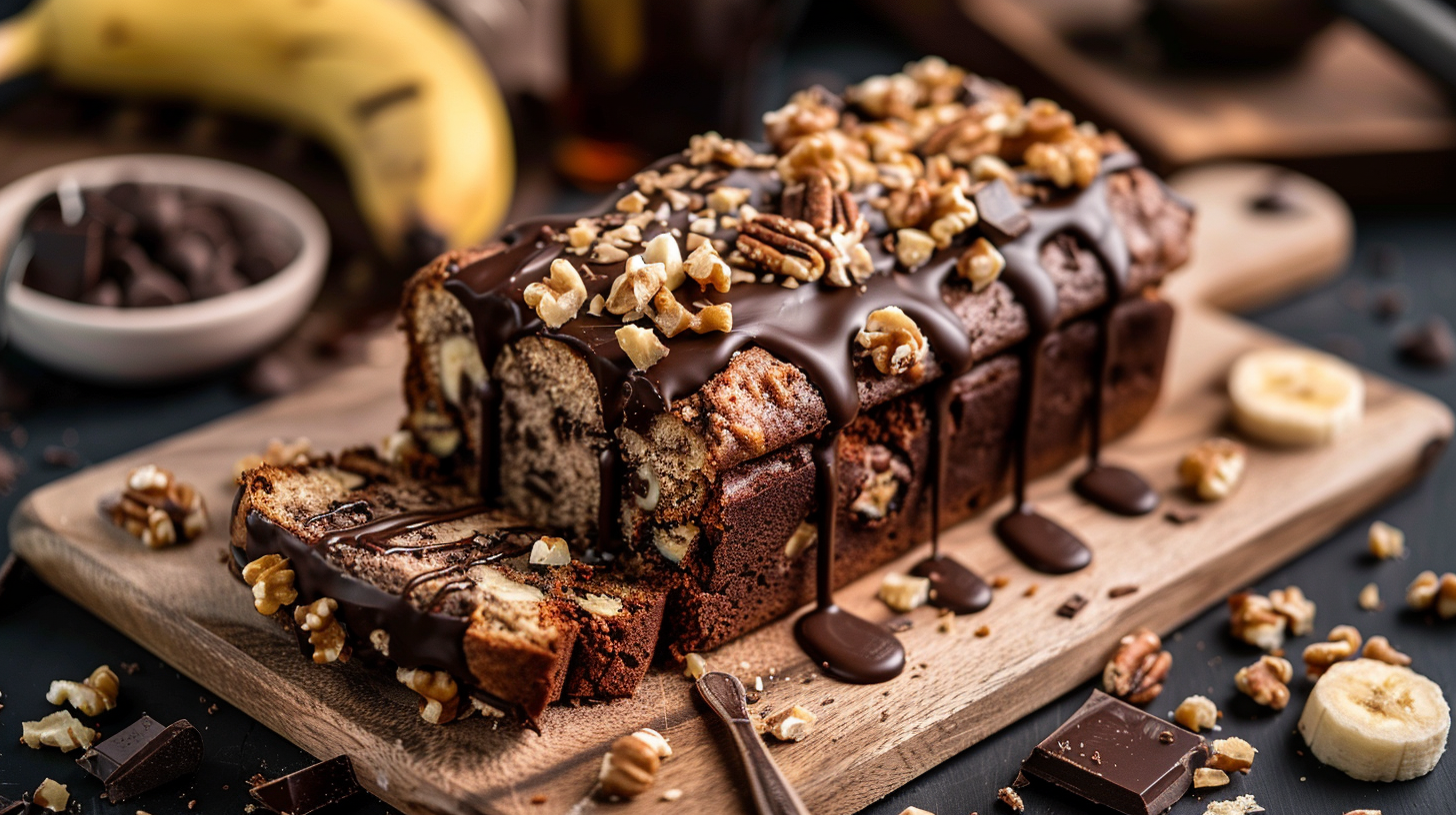 Bananenbrot mit Walnüssen und Schokolade