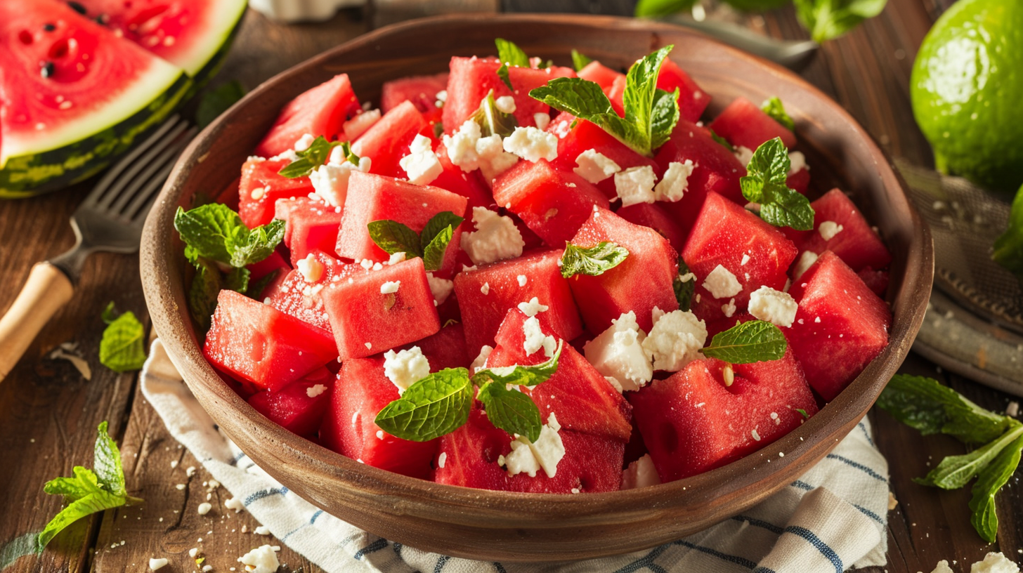 Sommerlicher Wassermelonen Salat